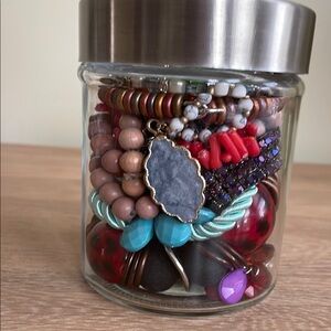 JEWELRY 20 PIECE SURPRISE JAR Mystery Surprise Vintage Modern Jewelry Making